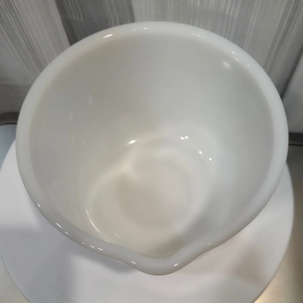 Vintage Glasbake for Sunbeam White Milk Glass Mixing Bowl with Spout 20 CJ